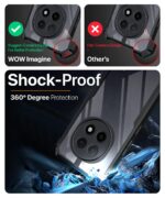 Shock Proof Clear Protective Back Case for Oppo F29 Pro 5G - AirEDGE Technology | 360 Degree Camera Protection | Transparent Hybrid Back Case Mobile Cover - Black - Image 3