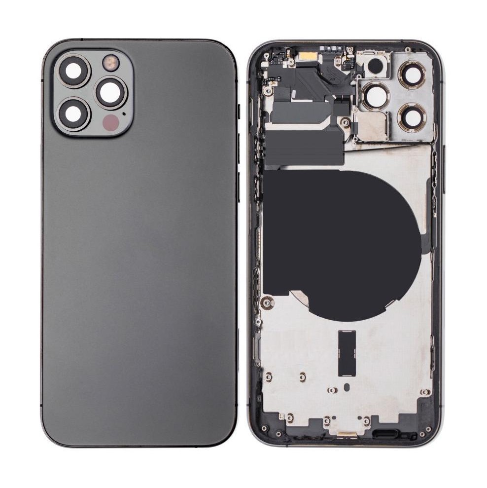 Full20Body20Housing20for20Apple20iPhone201220Pro20-20Black.jpg Replacement Mobile Back Body For Apple iPhone 12 Pro Back Door Panel Housing - Image 1