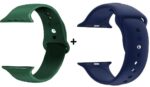 42/44/45 mm Strap Compatible with FIRE_BOLT Ring, APPL SERIES 7 /6/5/4/3/2/1/SE, 44 mm Silicone Watch Strap (Greent Blue)