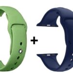 42/44/45 mm Strap Compatible with FIRE_BOLT Ring, APPL SERIES 7 /6/5/4/3/2/1/SE, 44 mm Silicone Watch Strap (Blue, Light green)