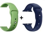 42/44/45 mm Strap Compatible with FIRE_BOLT Ring, APPL SERIES 7 /6/5/4/3/2/1/SE, 44 mm Silicone Watch Strap (Blue, Light green)