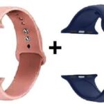 42/44/45 mm Strap Compatible with FIRE_BOLT Ring, APPL SERIES 7 /6/5/4/3/2/1/SE, 44 mm Silicone Watch Strap (Blue, Light Pink)