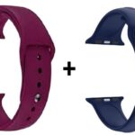 42/44/45 mm Strap Compatible with FIRE_BOLT Ring, APPL SERIES 7 /6/5/4/3/2/1/SE, 44 mm Silicone Watch Strap (Purple, Blue)