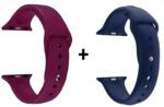 42/44/45 mm Strap Compatible with FIRE_BOLT Ring, APPL SERIES 7 /6/5/4/3/2/1/SE, 44 mm Silicone Watch Strap (Purple, Blue)