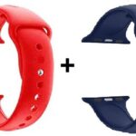42/44/45 mm Strap Compatible with FIRE_BOLT Ring, APPL SERIES 7 /6/5/4/3/2/1/SE, 44 mm Silicone Watch Strap (Red, Blue)