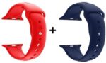 42/44/45 mm Strap Compatible with FIRE_BOLT Ring, APPL SERIES 7 /6/5/4/3/2/1/SE, 44 mm Silicone Watch Strap (Red, Blue)