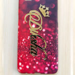 Custom 4D Hard Back Case - Red & Black | Print Your Own Name Design
