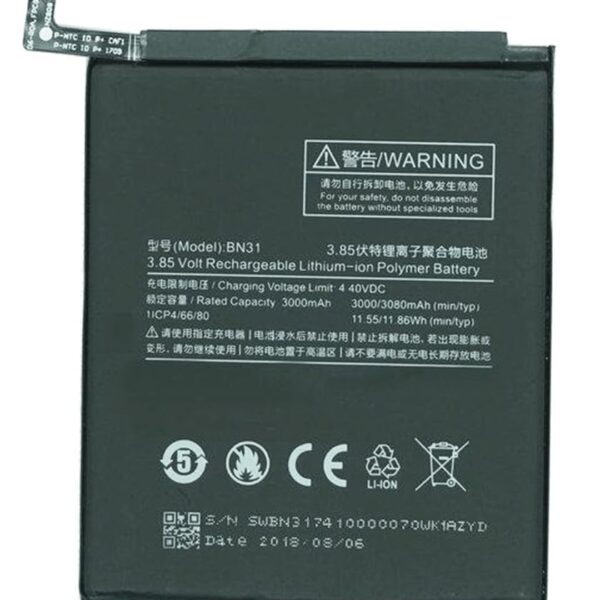 BN31 BateryCompatible for Xiaomi Redmi Y1 Lite
