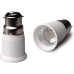 B22 to E27 Bulb Convertor Holder | Lamp bottom Socket | Bulb Adapter Converter for CFL LED Halogen | CFL Light Bulb | Lamp bottom Adapter(Copper, White,Pack of 2)