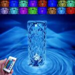 Crystal Lamp - 16 Color Changing Rose Crystal Diamond Table Lamp