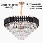 Black Shine Bright with Modern Crystal Chandelier Pendant Light for Your Living Room Size 400mm - Model On 8135