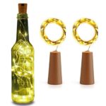 LED Wine Bottle Cork Lights - Copper Wire String Lights (Warm White, Pack of 2)
