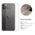 3D Carbon Fiber Transparent Sticker Skin for Apple iPhone 11 Pro - Screen Guard & Back Protector