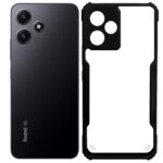 Redmi 12 5G Shockproof Back Cover - Black & Transparent