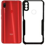 Redmi Note 7 Shockproof Back Cover - Black & Transparent