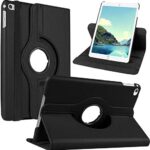 Apple iPad 1/2/3/4 Rotate 360 Degree Flip Cover | Leather Finish | Black