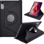 Lenovo P12 12.6 Inch Rotate 360 Degree Flip Cover | Leather Finish | Black