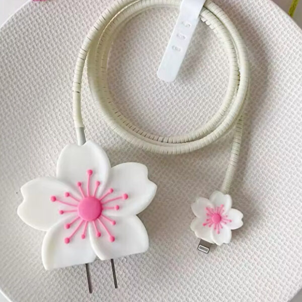 Flower Design Pink Adapter Cover for Apple 20W Charger