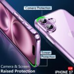 Ultra Hybrid Crystal Clear Back Cover for iPhone 17 – Shockproof Transparent Case with Hard Back & TPU Bumper - Image 4