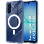 Samsung Galaxy M17 Ring Back Cover Transparent Shockproof Case